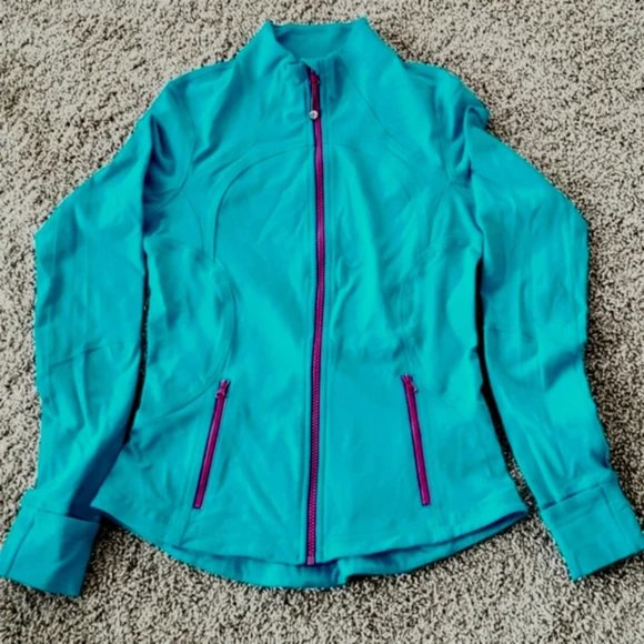 Lululemon Full Zip Forme Jacket Teal Pink Size 8 - Picture 3 of 10